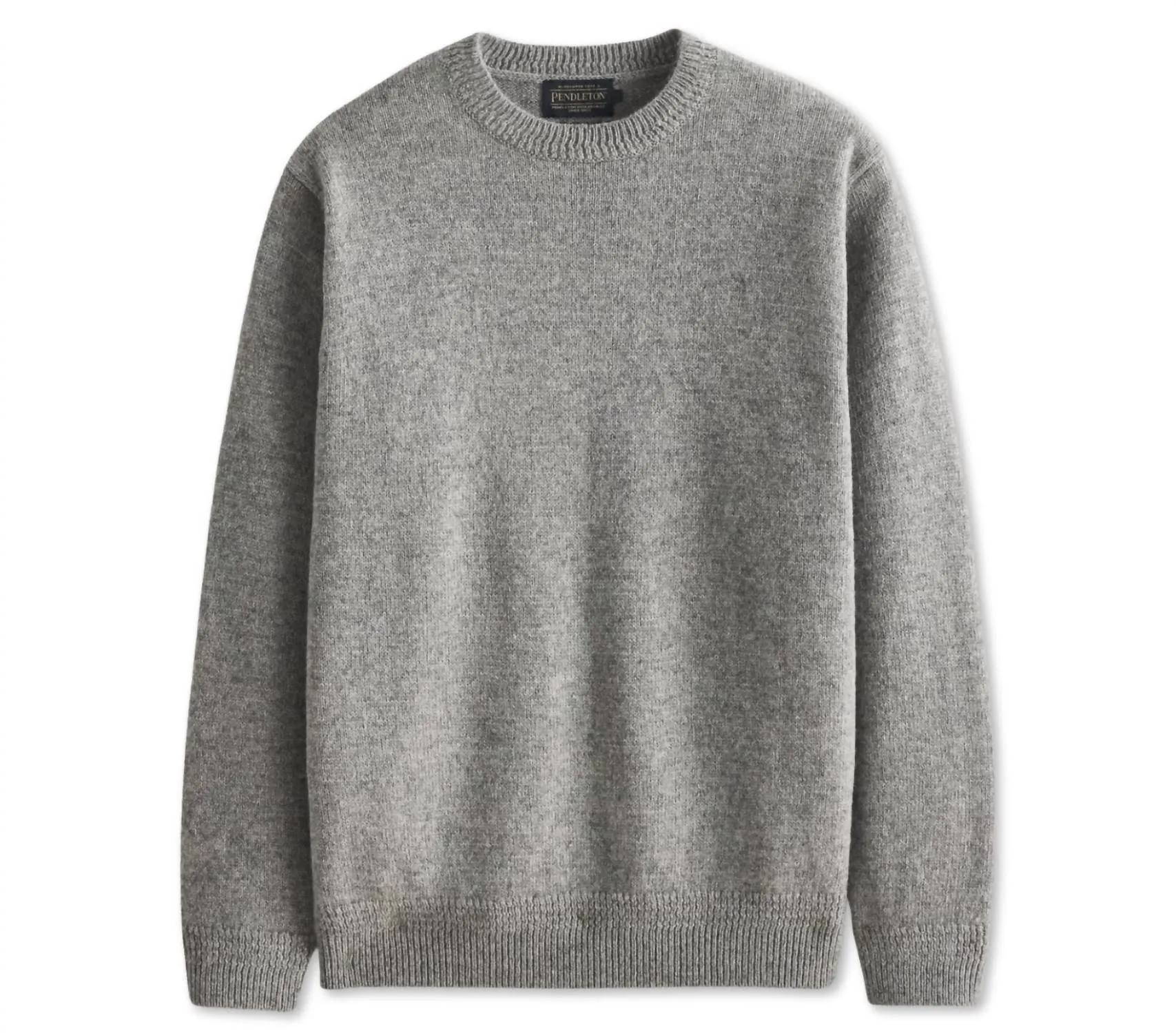Shetland Wool Crewneck Sweater In Light Grey Heather