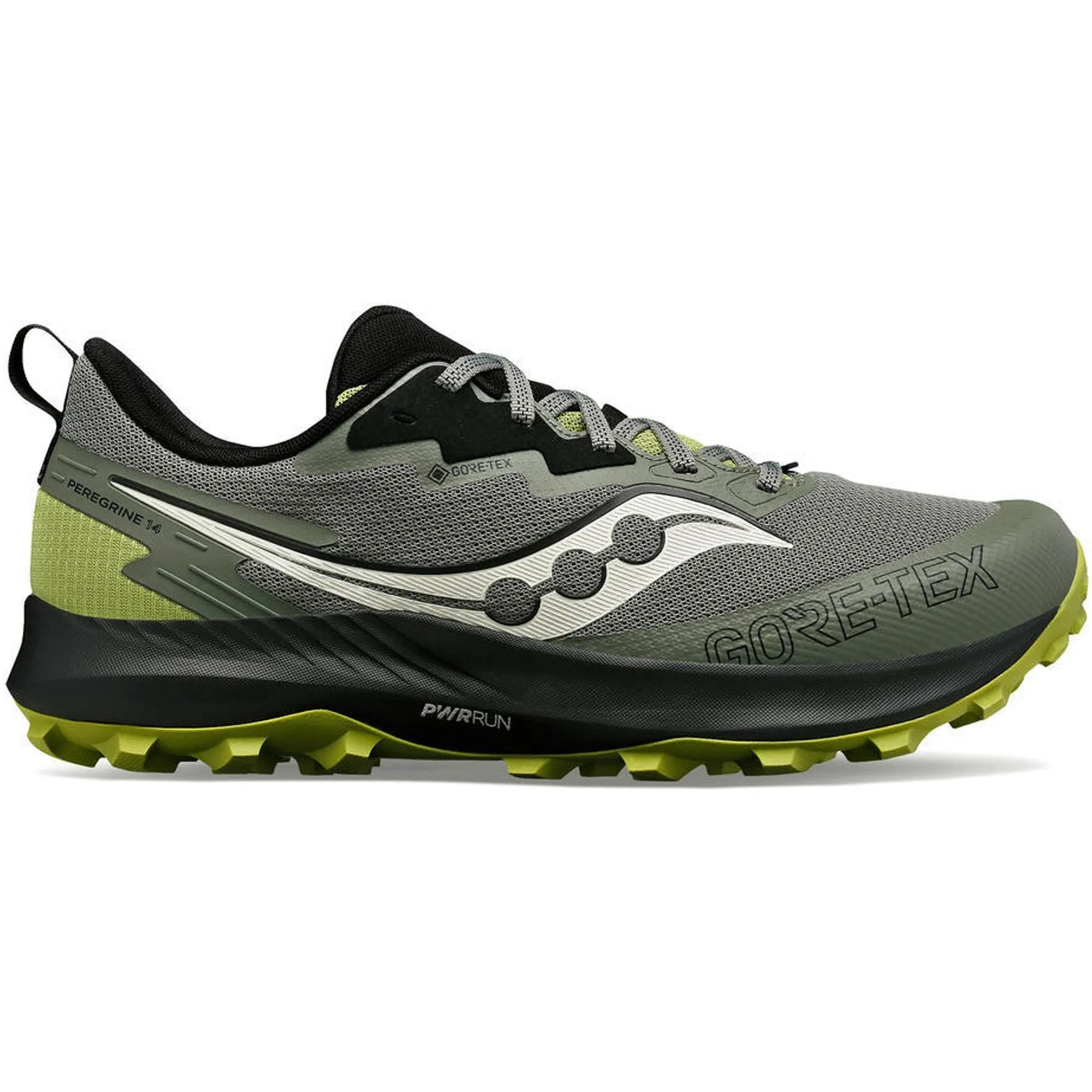 Shoes Saucony Saucony Peregrine 14 GORE-TEX Mens Trail Running Shoes - Green
