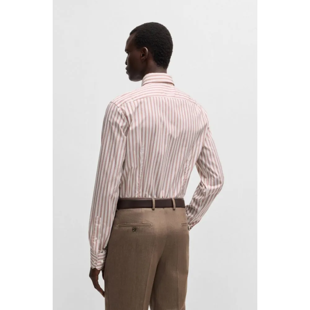 Slim-fit shirt in striped Italian-made cotton