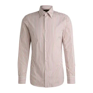 Slim-fit shirt in striped Italian-made cotton