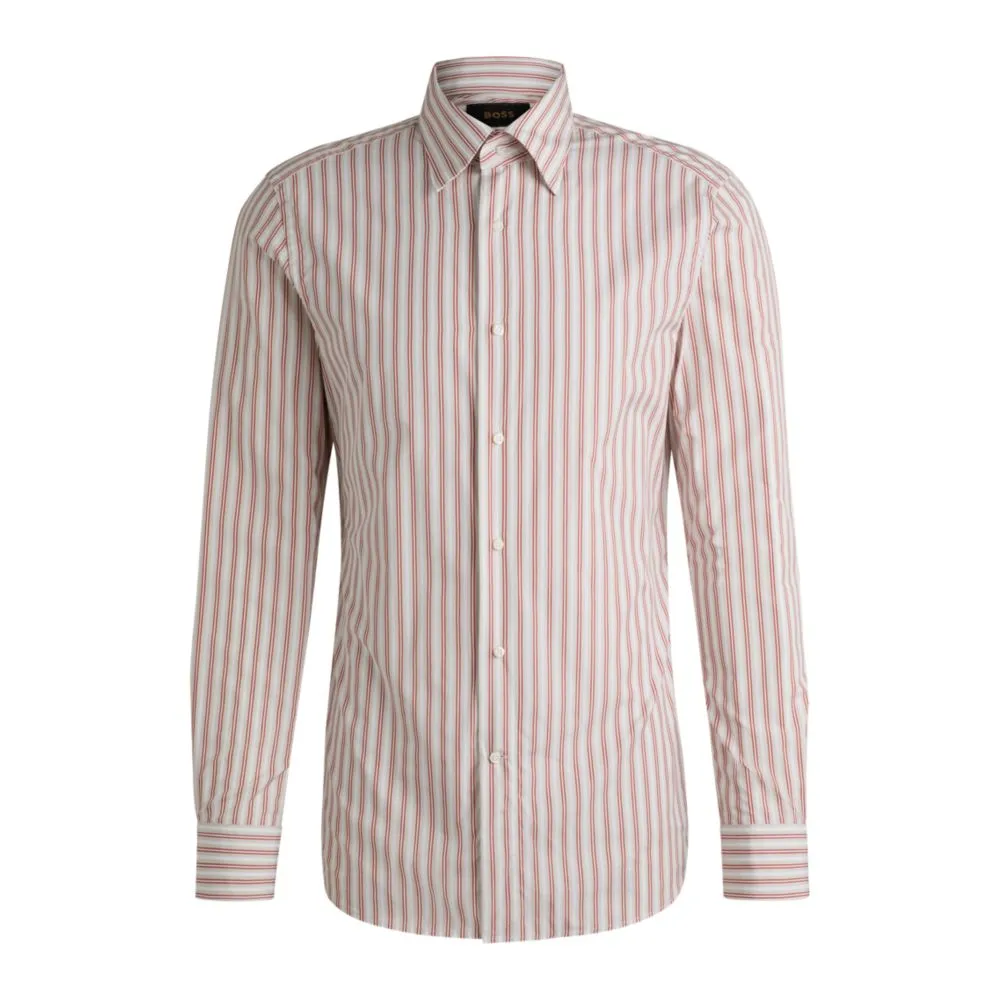 Slim-fit shirt in striped Italian-made cotton