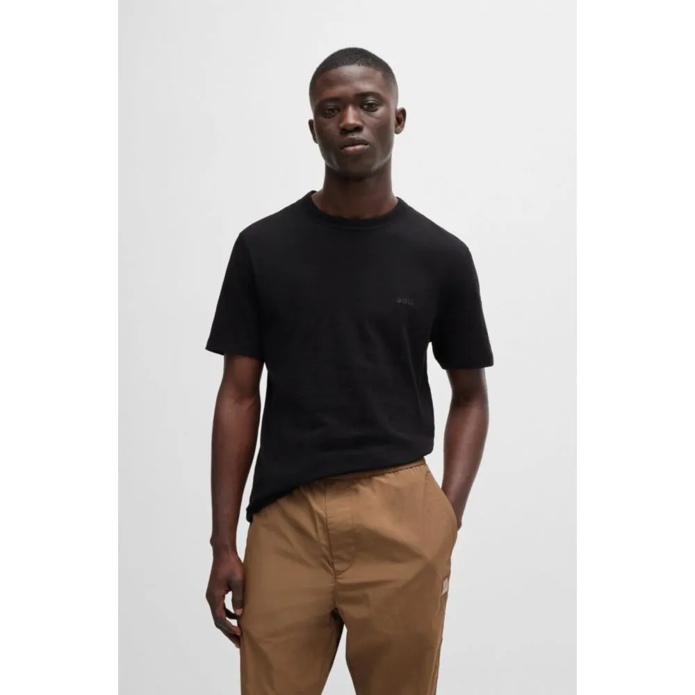 Slub-cotton T-shirt with logo detail