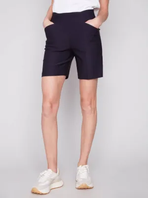 Smooth Stretch With Pocket Short In Navy Blue