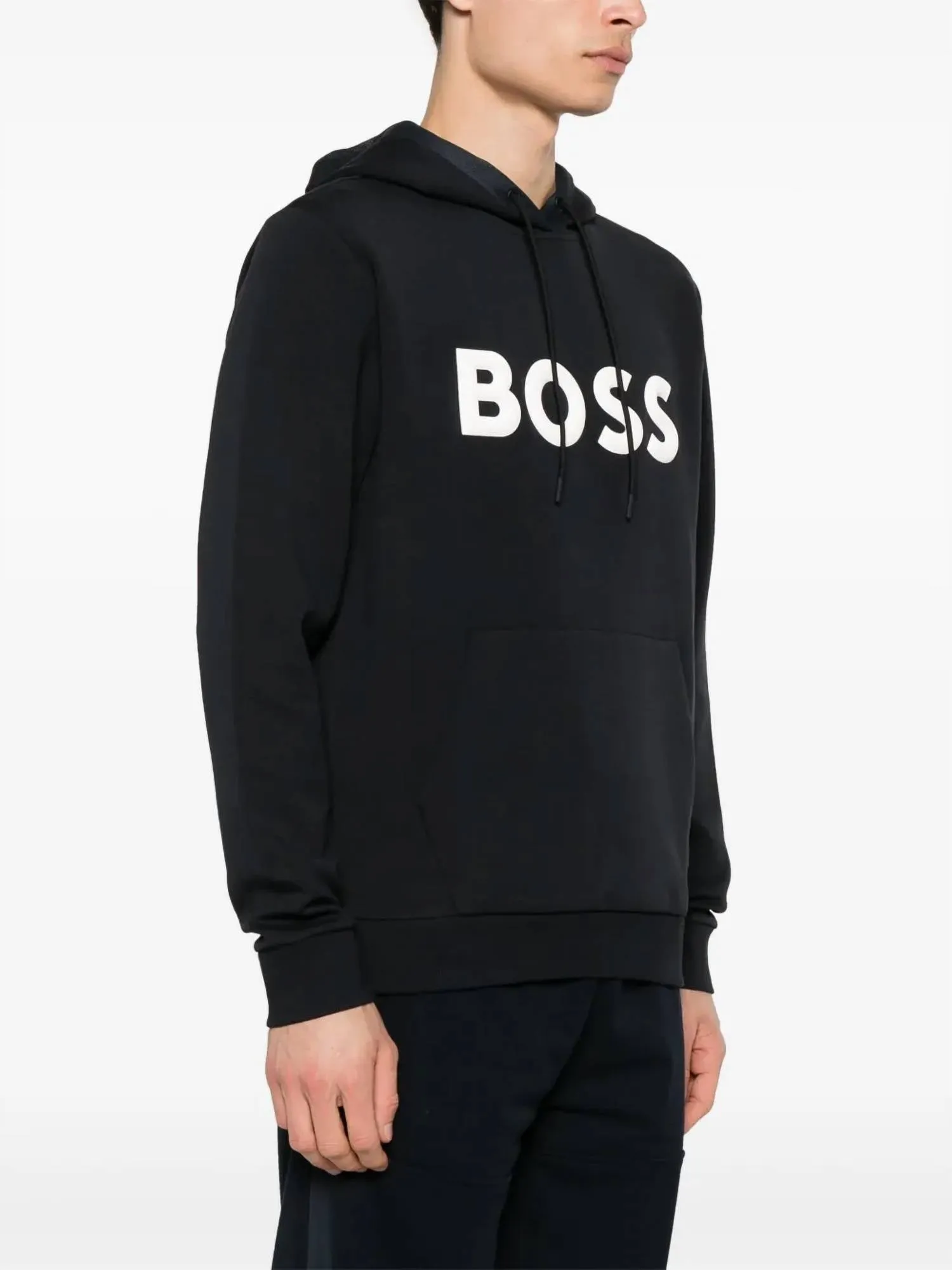 Soody Rubberized Logo Hoodie Sweatshirt In Navy Blue