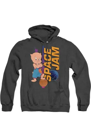 Space Jam 2 Porky Standing Adult Heather Hoodie / Hooded Sweatshirt
