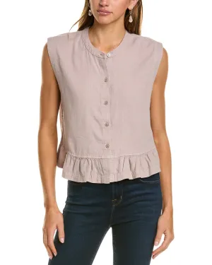 Splendid Alice Button-Down Linen-Blend Tank