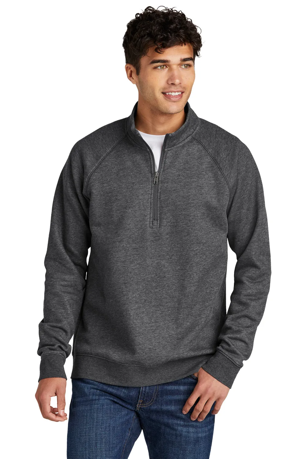 Sport-Tek Mens Drive Fleece 1/4 Zip Sweatshirt - Heather Graphite Grey