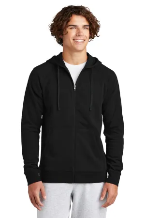 Sport-Tek Mens Drive Fleece Full Zip Hooded Sweatshirt Hoodie w/ Pockets - Black