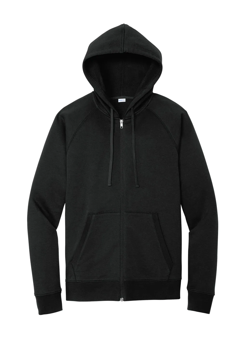 Sport-Tek Mens Drive Fleece Full Zip Hooded Sweatshirt Hoodie w/ Pockets - Black