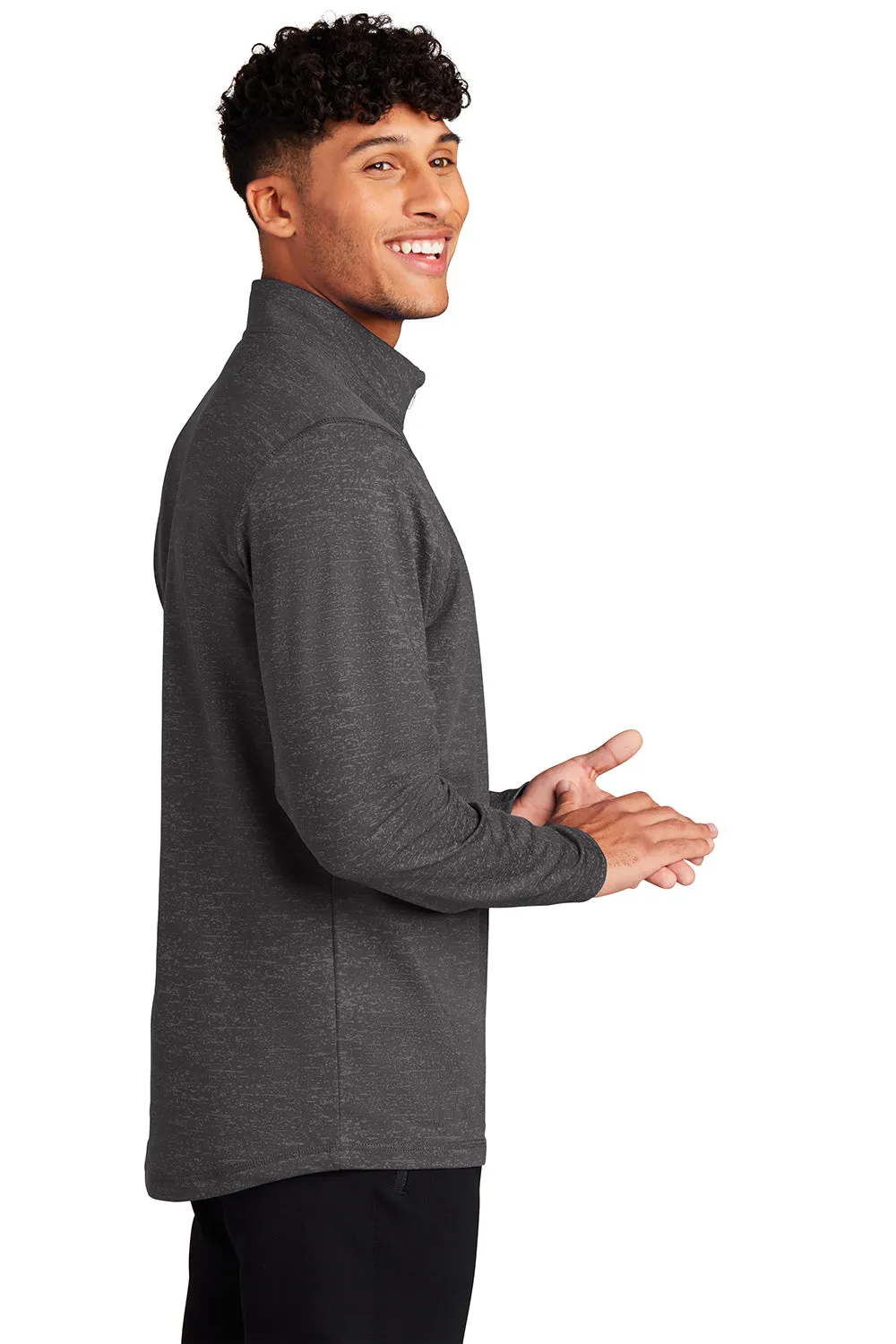 Sport-Tek Mens Sport-Wick Moisture Wicking 1/4 Zip Sweatshirt - Charcoal Grey - Closeout