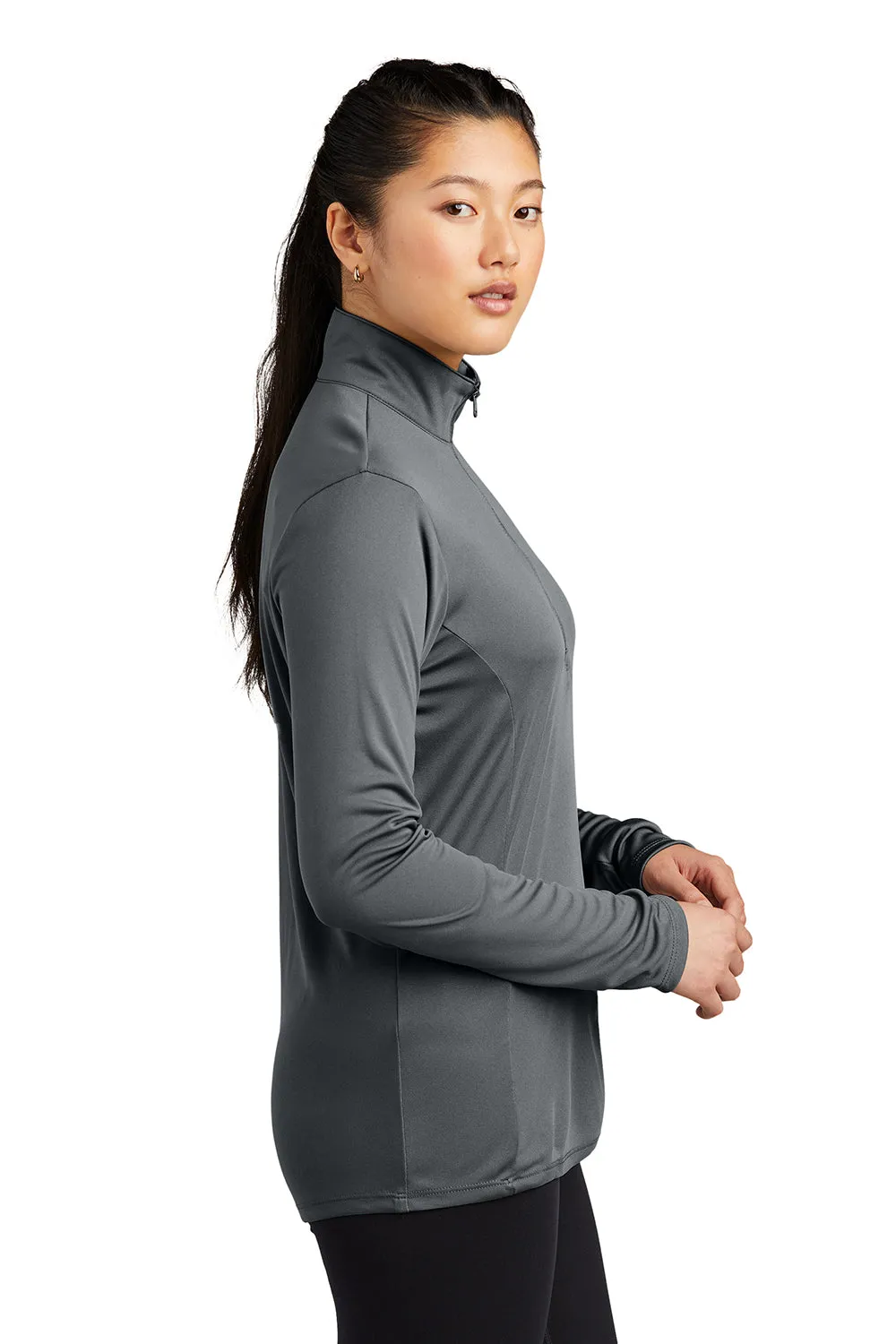 Sport-Tek Womens Competitor Moisture Wicking 1/4 Zip Sweatshirt - Iron Grey