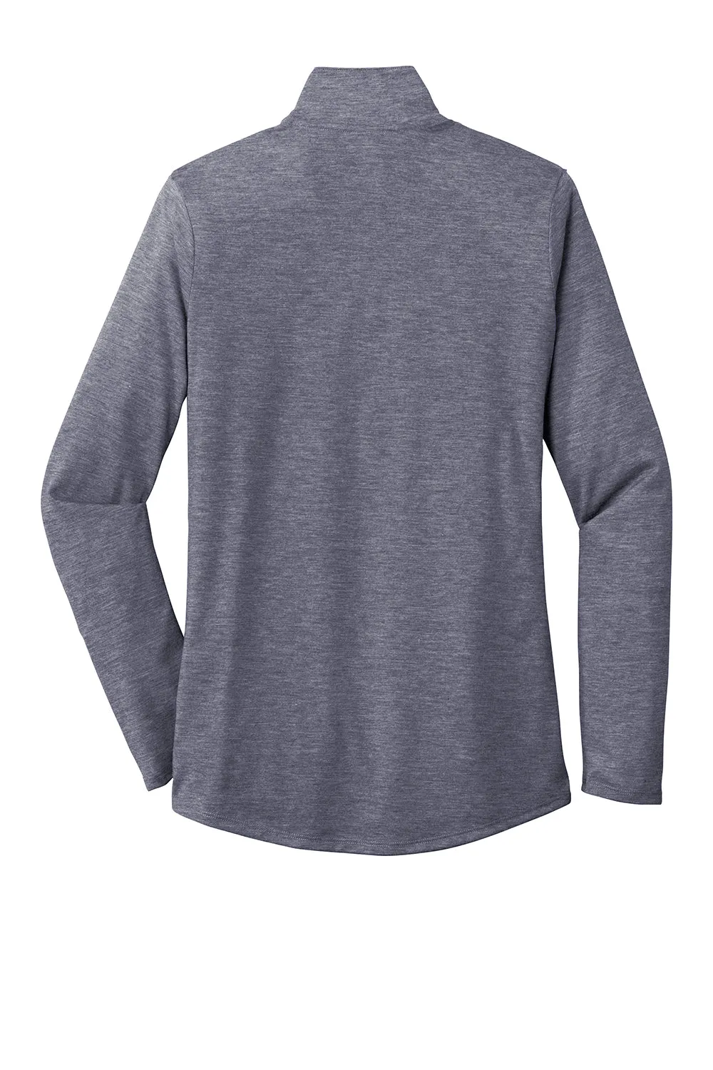 Sport-Tek Womens Moisture Wicking 1/4 Zip Sweatshirt - Heather True Navy Blue