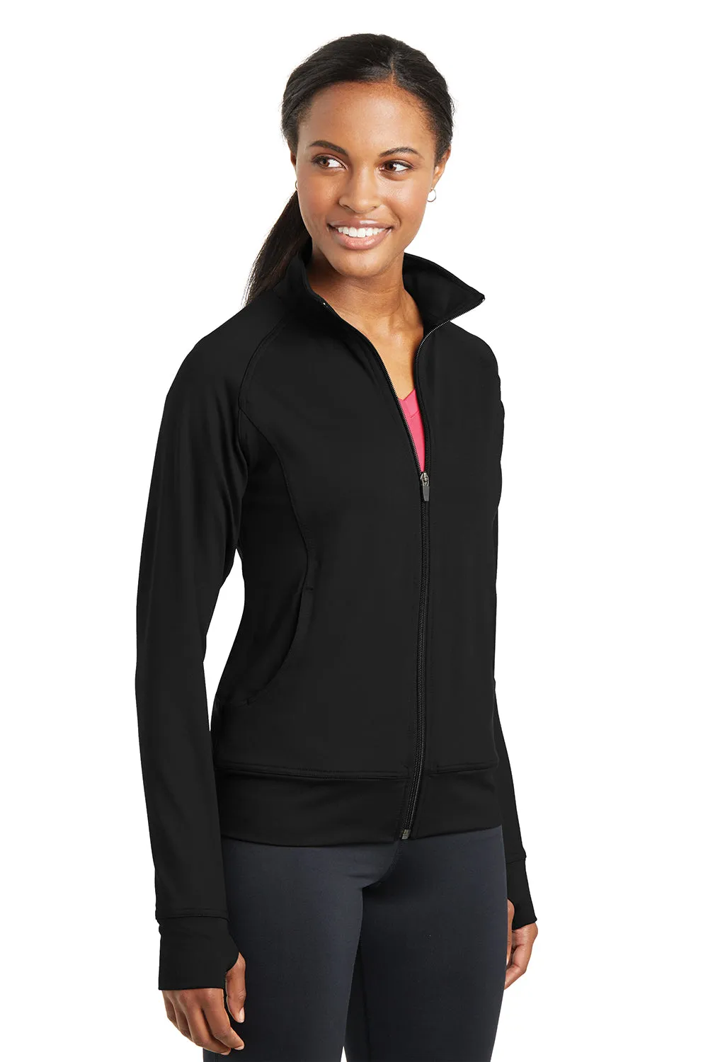 Sport-Tek Womens NRG Full Zip Sweatshirt - Black