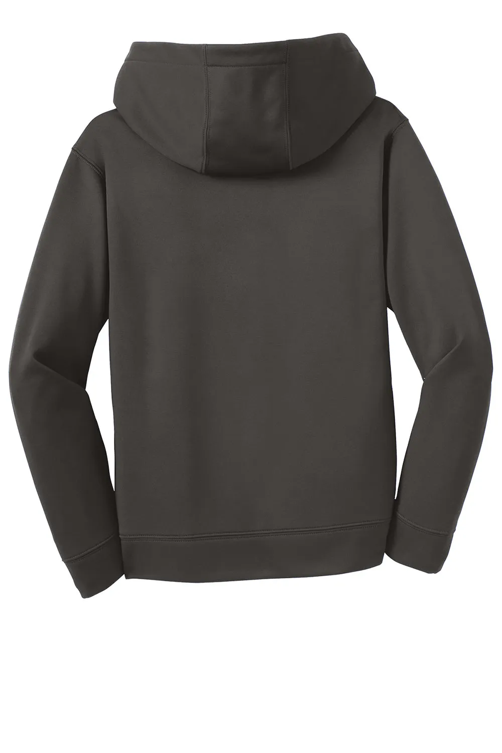 Sport-Tek Youth Sport-Wick Moisture Wicking Fleece Hooded Sweatshirt Hoodie w/ Pouch Pocket - Iron Grey