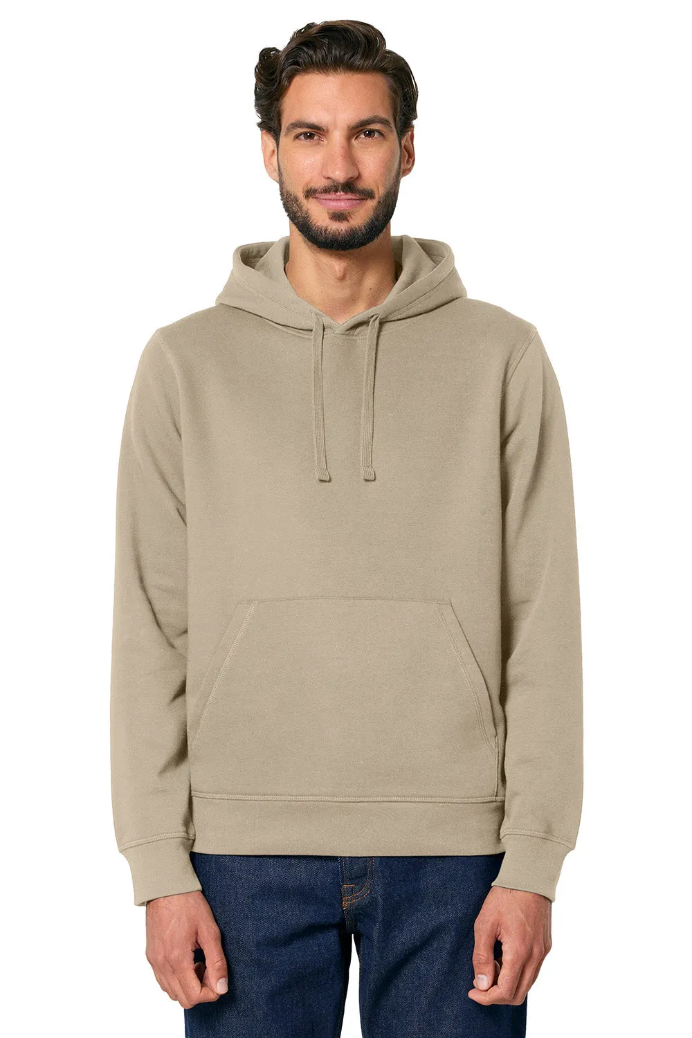 Stanley/Stella Mens Drummer 2.0 Hooded Sweatshirt Hoodie w/ Pouch Pocket - Desert Dust Brown