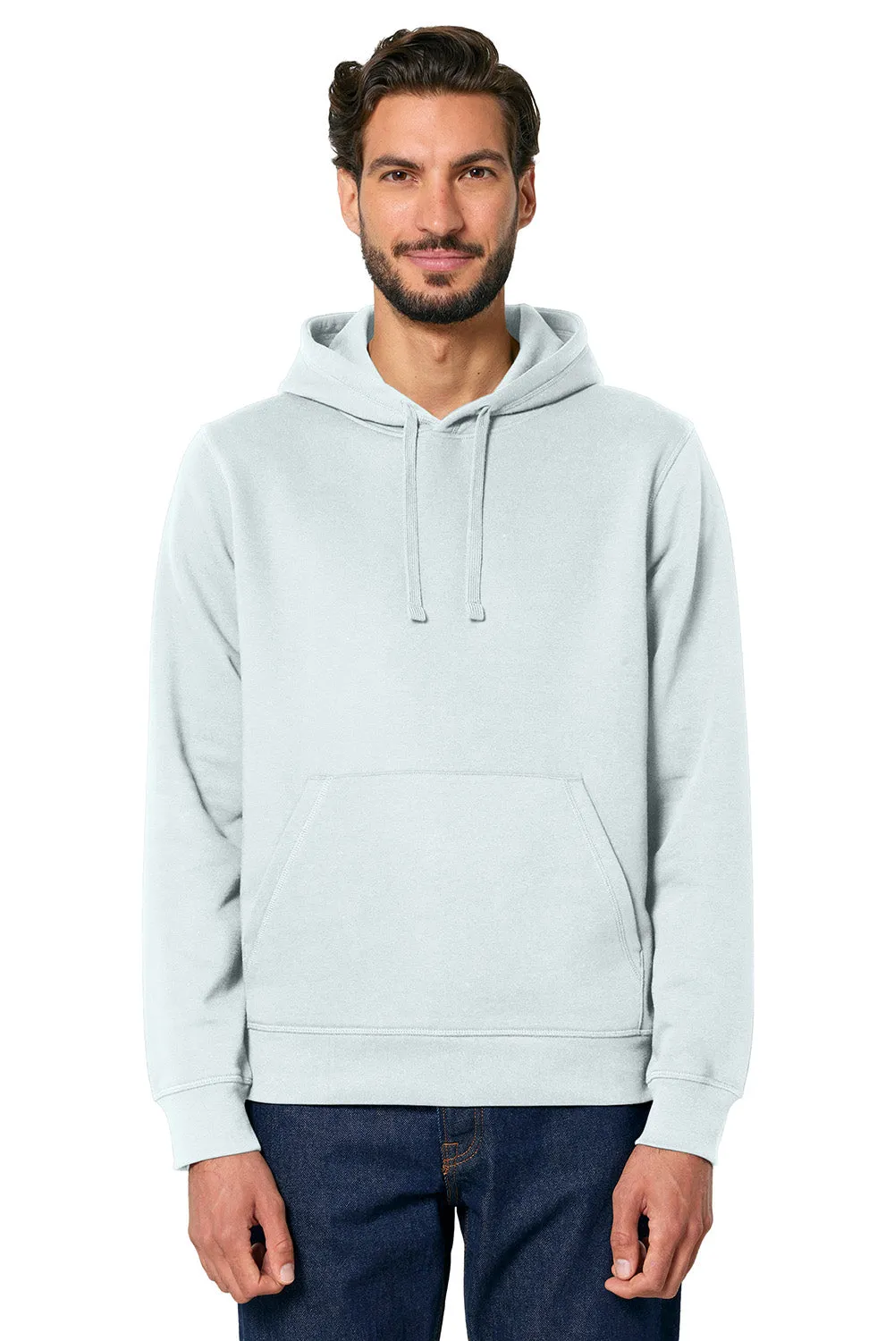 Stanley/Stella Mens Drummer 2.0 Hooded Sweatshirt Hoodie w/ Pouch Pocket - Ice Blue