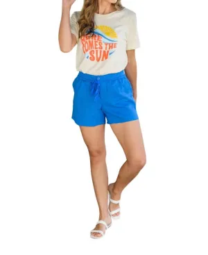 Start The Day Shorts In Blue