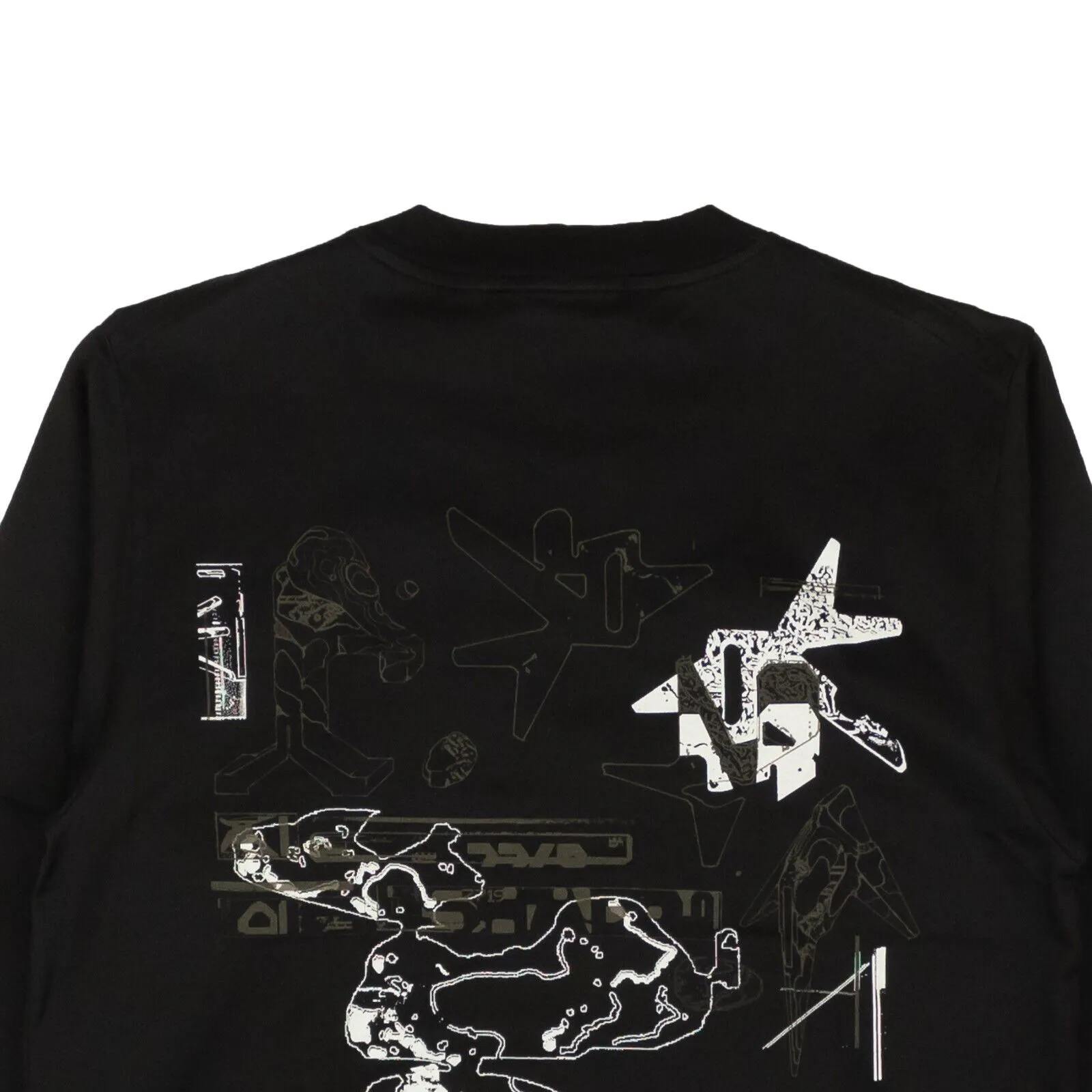 Stone Island Graphic Print Ls Shirt - Black
