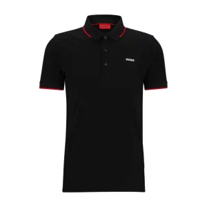 Stretch-cotton slim-fit polo shirt with printed logo