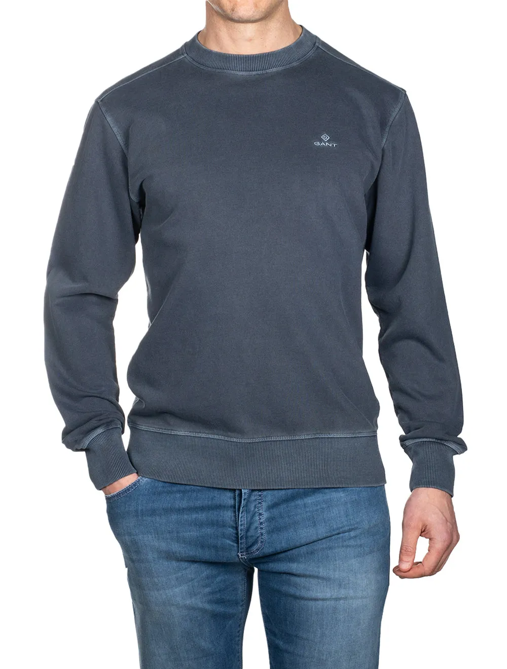 Sunfaded Crewneck Sweater Evening Blue