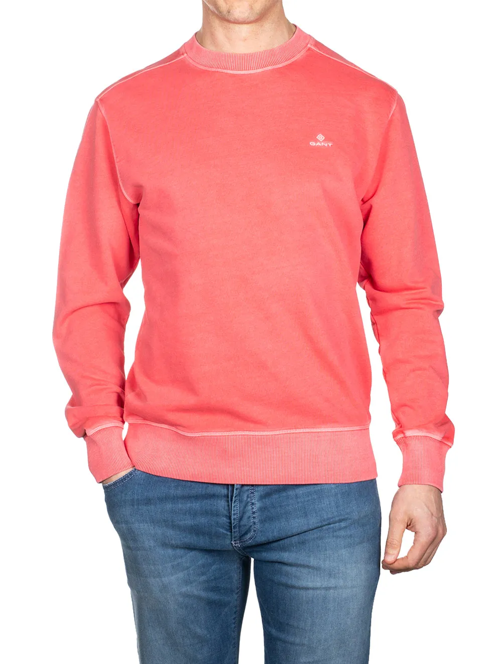 Sunfaded Crewneck Sweater Watermelon Pink