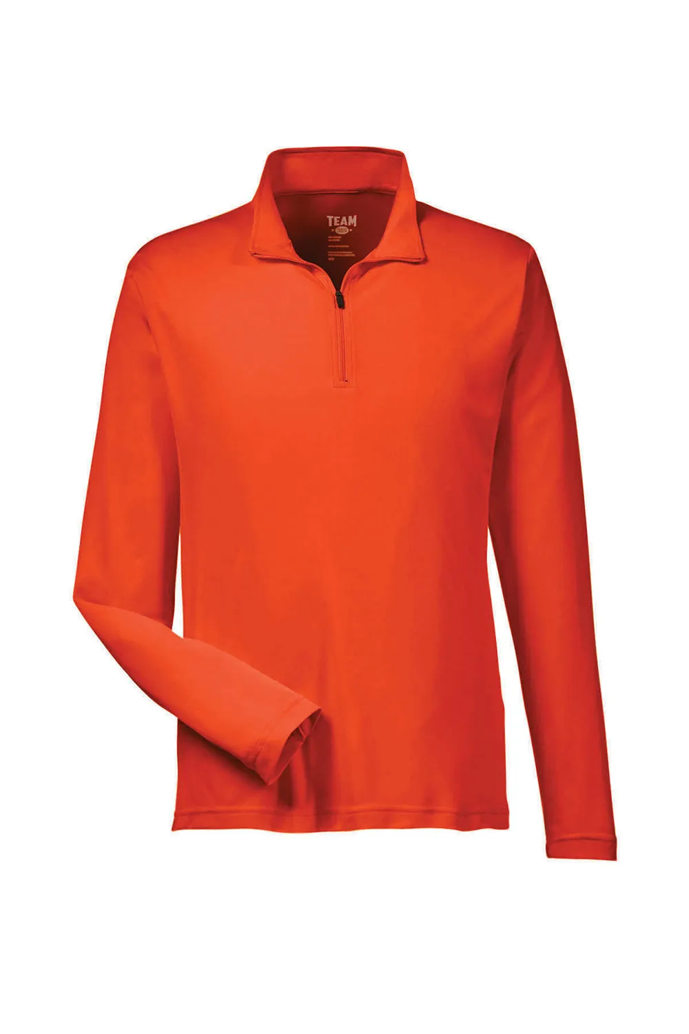 Team 365 Mens Zone Performance Moisture Wicking 1/4 Zip Sweatshirt - Orange