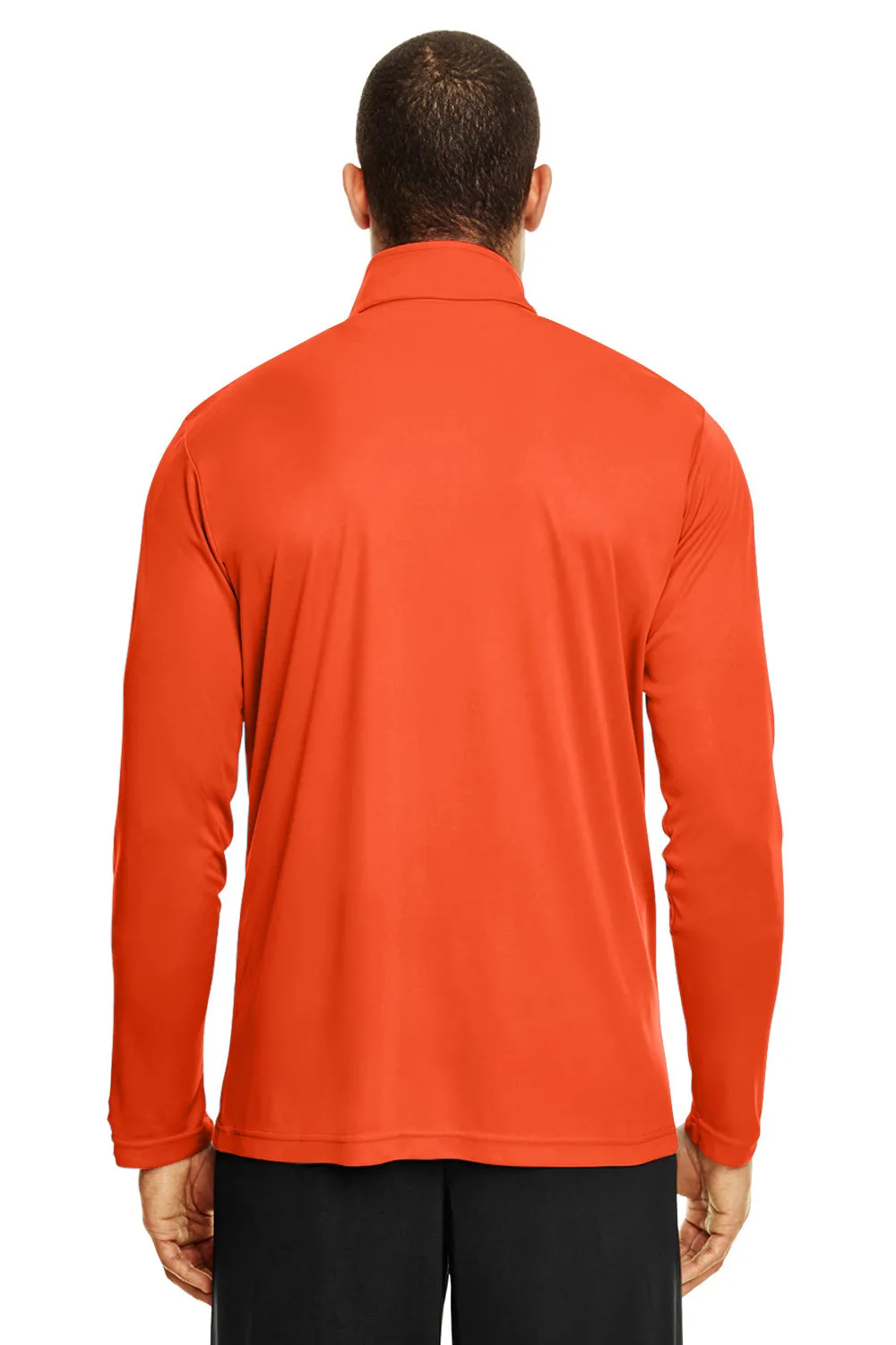 Team 365 Mens Zone Performance Moisture Wicking 1/4 Zip Sweatshirt - Orange