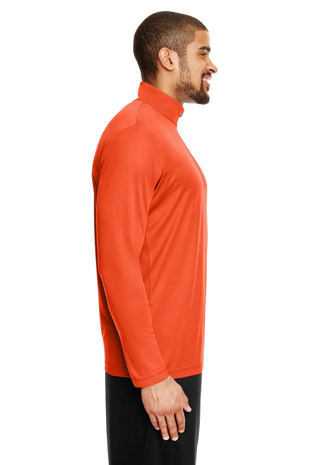 Team 365 Mens Zone Performance Moisture Wicking 1/4 Zip Sweatshirt - Orange