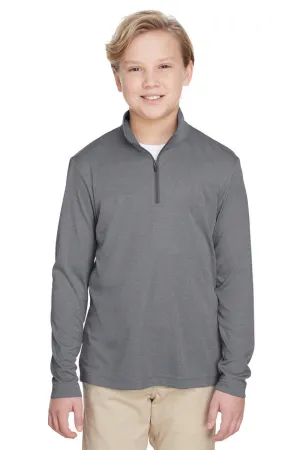 Team 365 Youth Zone Sonic Performance Moisture Wicking 1/4 Zip Sweatshirt - Heather Dark Grey