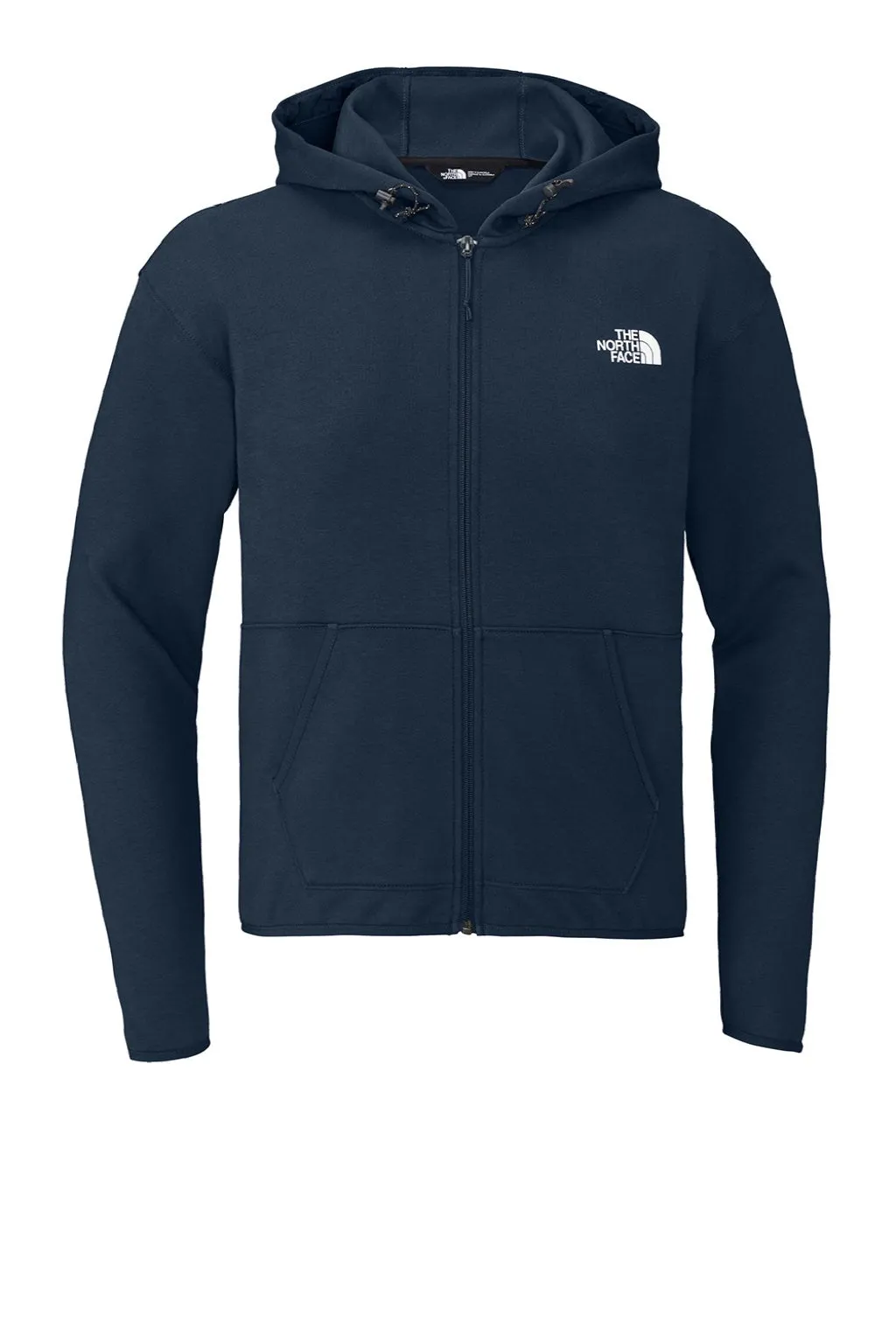 The North Face Mens Double Knit Full Zip Hooded Sweatshirt Hoodie w/ Pockets - Summit Navy Blue