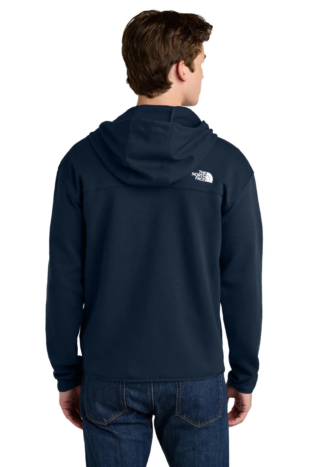 The North Face Mens Double Knit Full Zip Hooded Sweatshirt Hoodie w/ Pockets - Summit Navy Blue