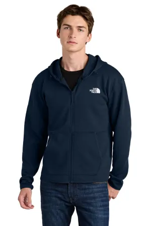 The North Face Mens Double Knit Full Zip Hooded Sweatshirt Hoodie w/ Pockets - Summit Navy Blue