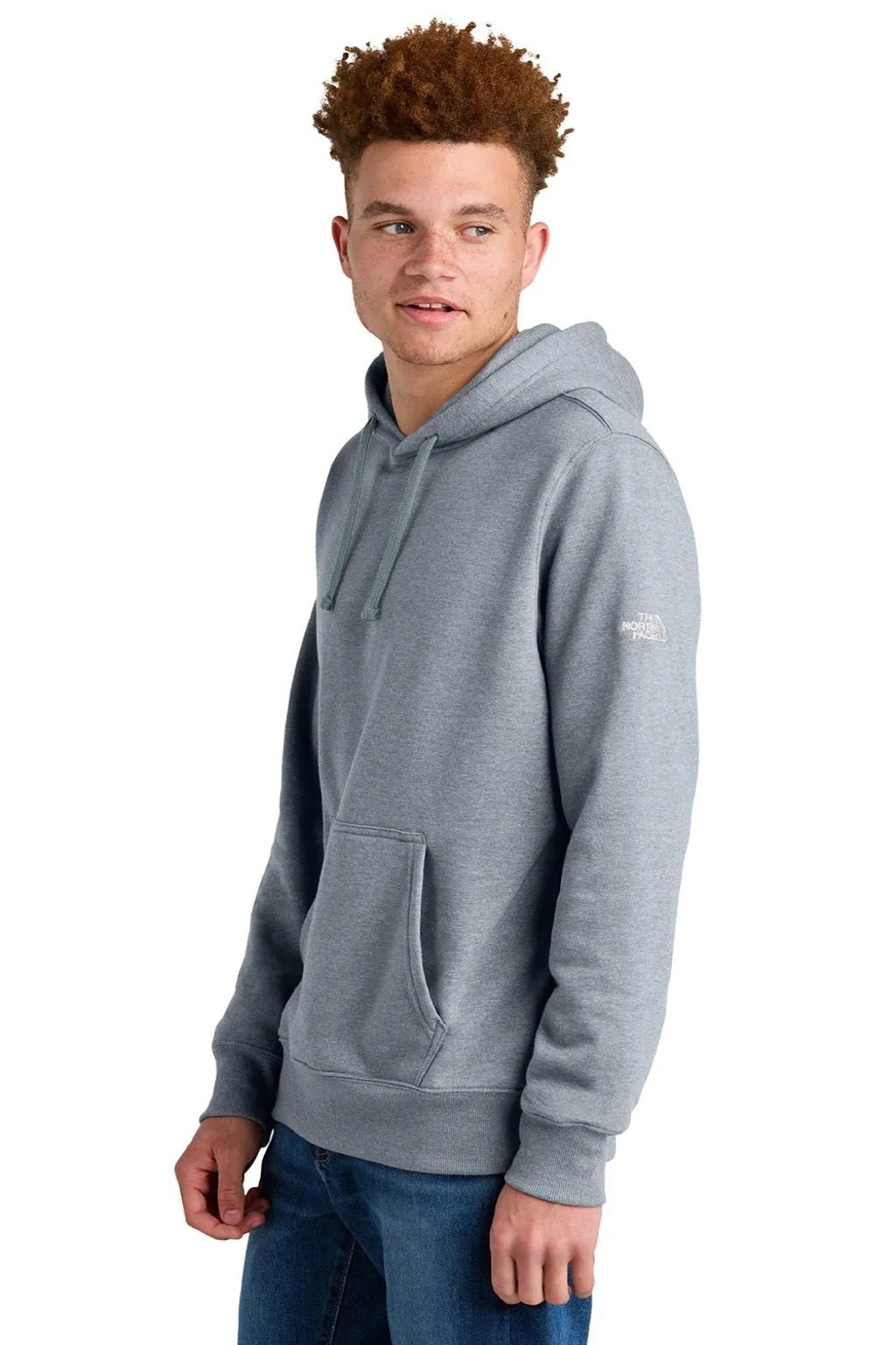 The North Face Mens Hooded Sweatshirt Hoodie w/ Pouch Pocket - Heather Light Grey