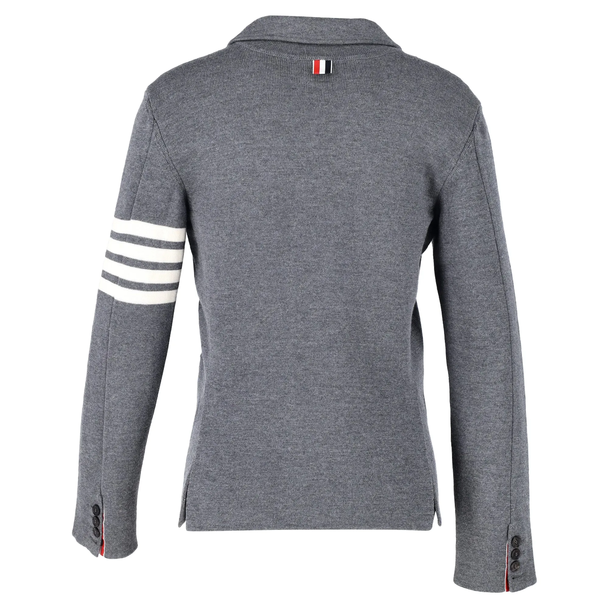 Thom Browne 4-Bar Knit Blazer in Grey Wool