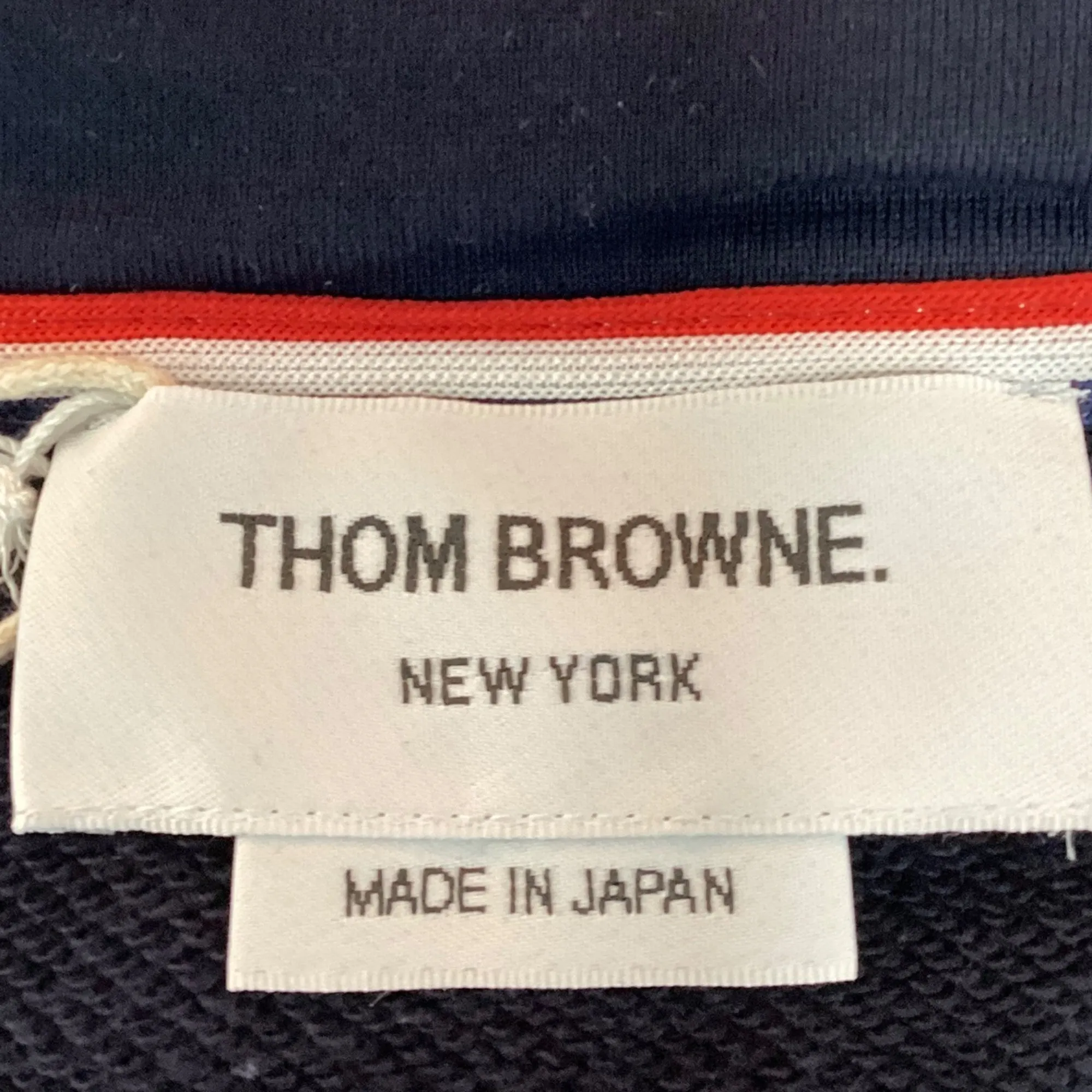 Thom Browne 4-Bar Loopback Zip Hoodie in Navy Cotton