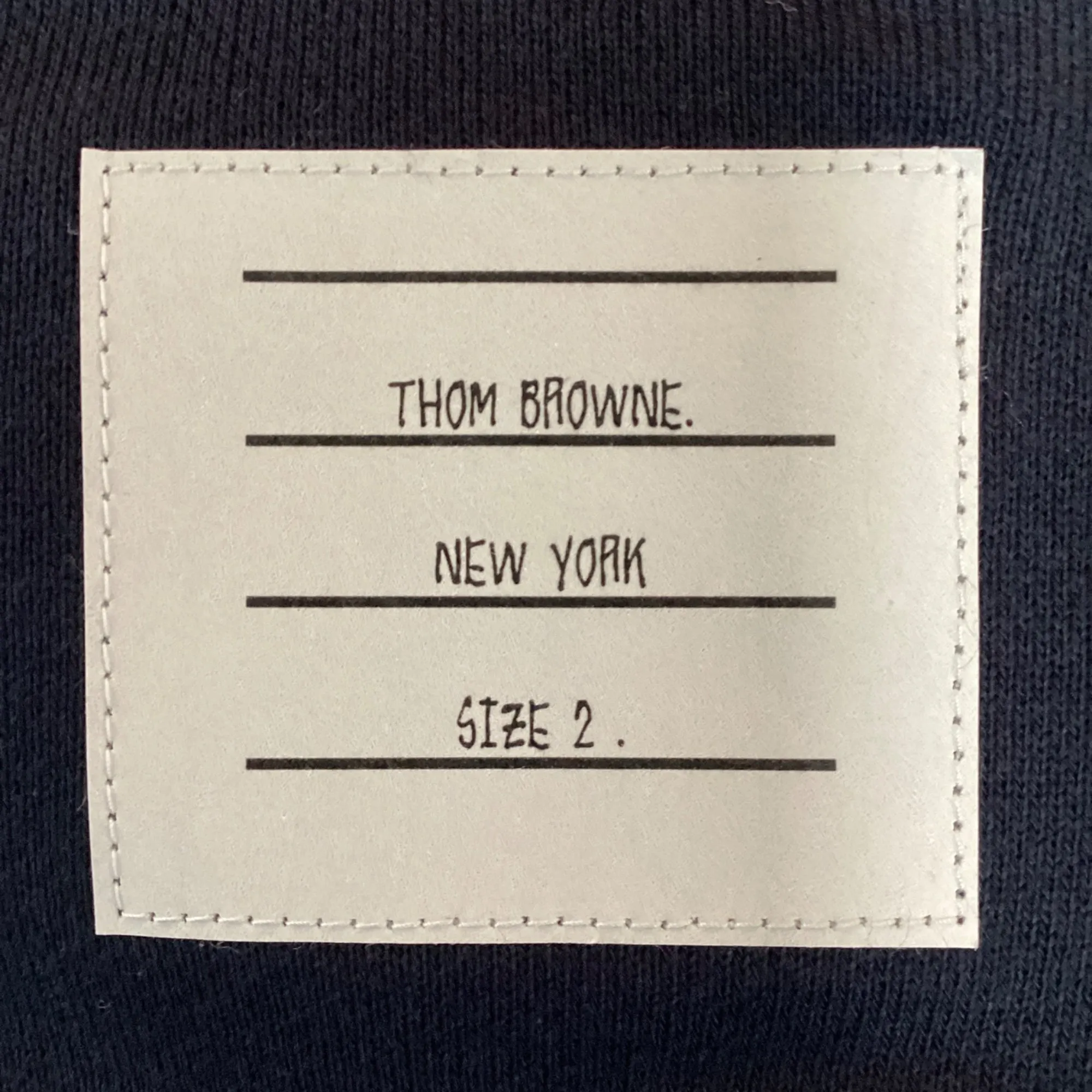 Thom Browne 4-Bar Loopback Zip Hoodie in Navy Cotton