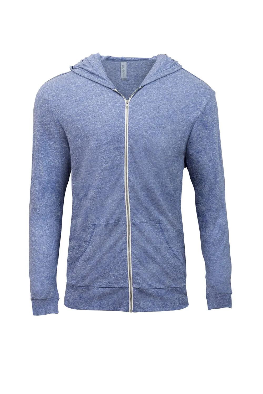 Threadfast Apparel Mens Full Zip Hooded Sweatshirt Hoodie w/ Pockets - Navy Blue
