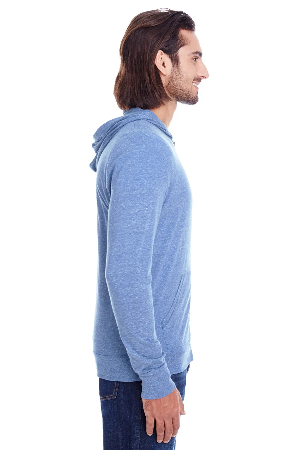 Threadfast Apparel Mens Full Zip Hooded Sweatshirt Hoodie w/ Pockets - Navy Blue
