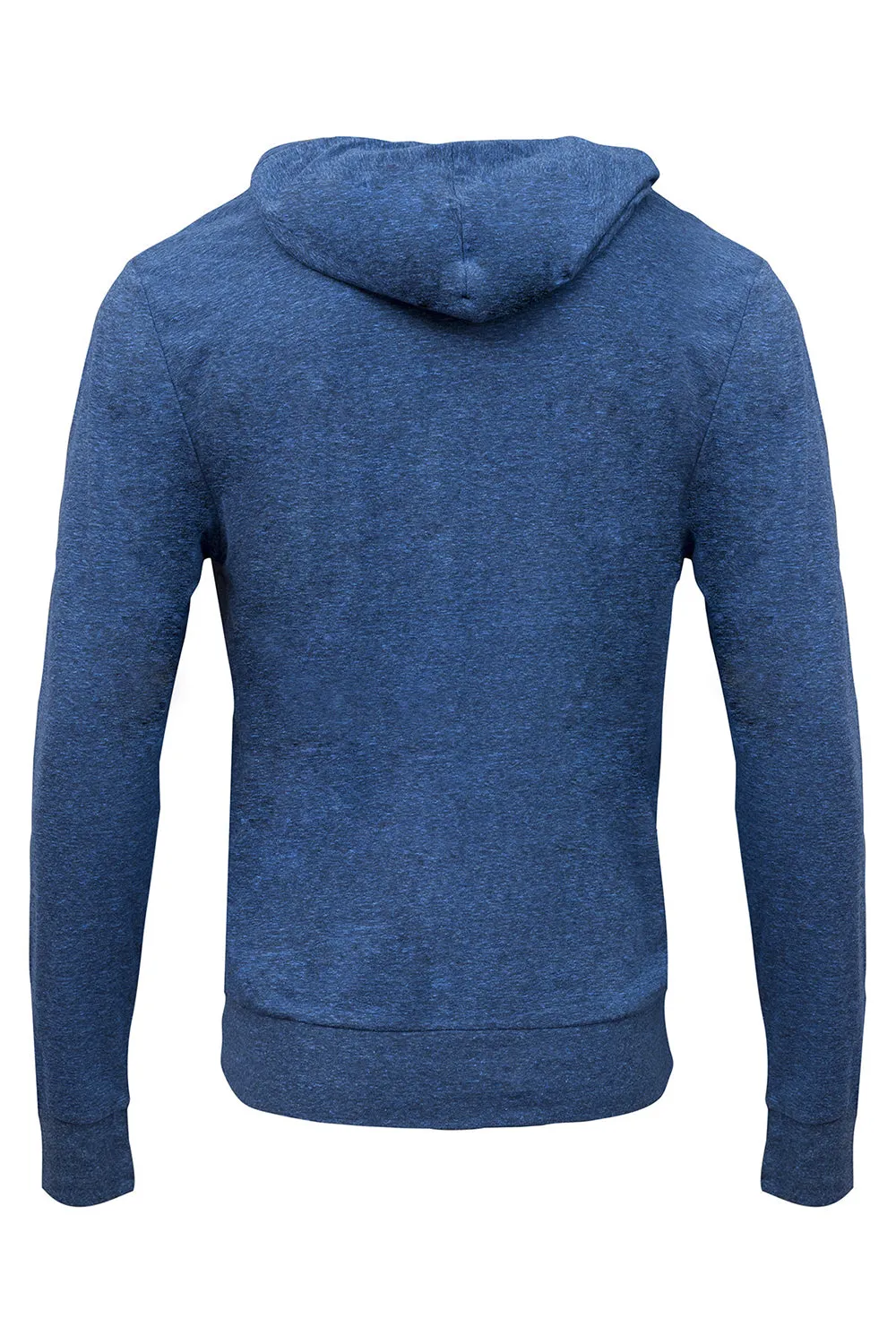Threadfast Apparel Mens Full Zip Hooded Sweatshirt Hoodie w/ Pockets - Royal Black