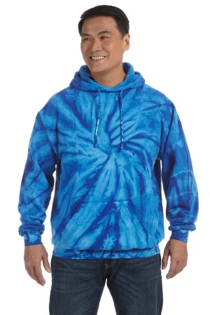 Tie-Dye Mens Hooded Sweatshirt Hoodie w/ Pouch Pocket - Royal Blue