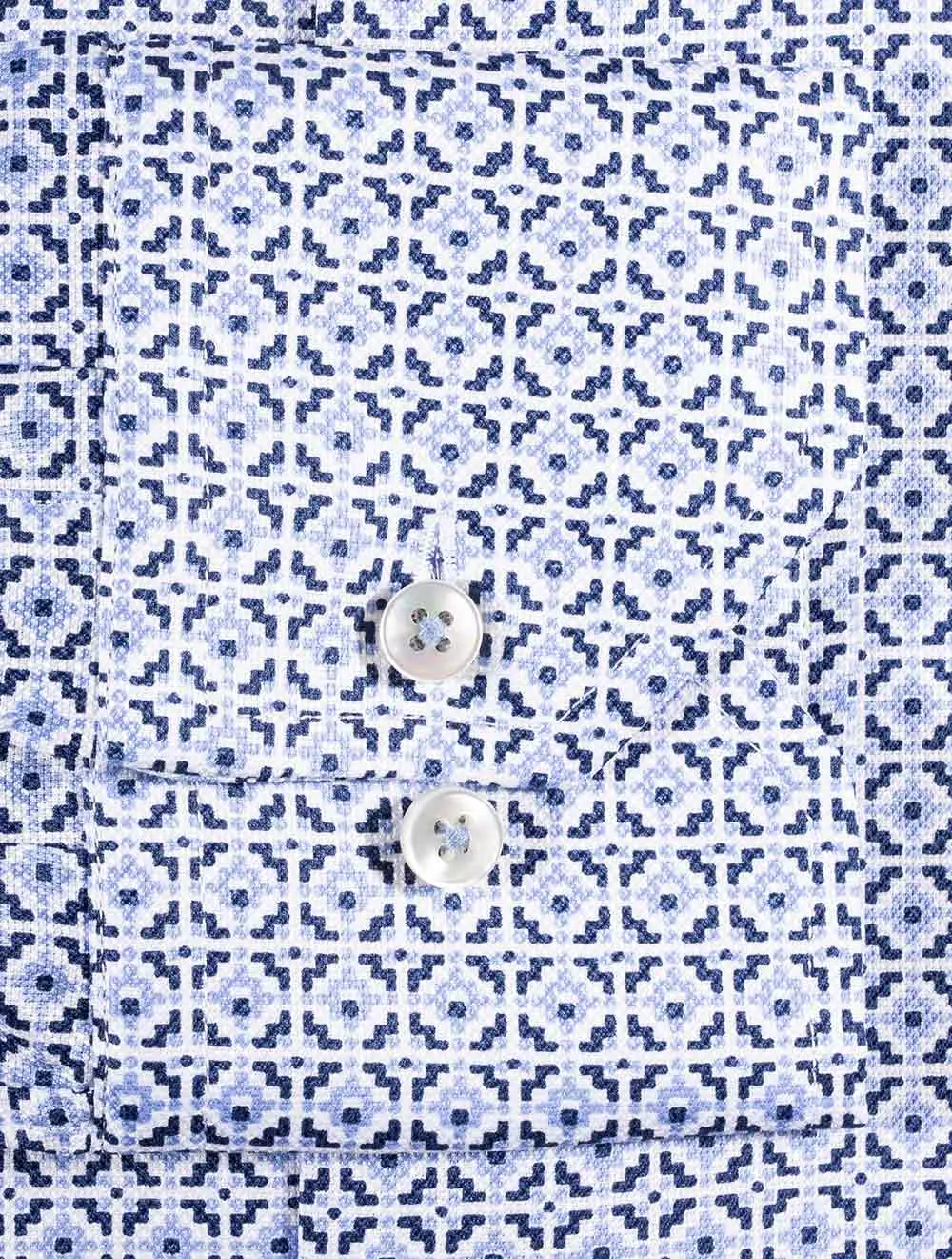 Tile Pattern Shirt Blue