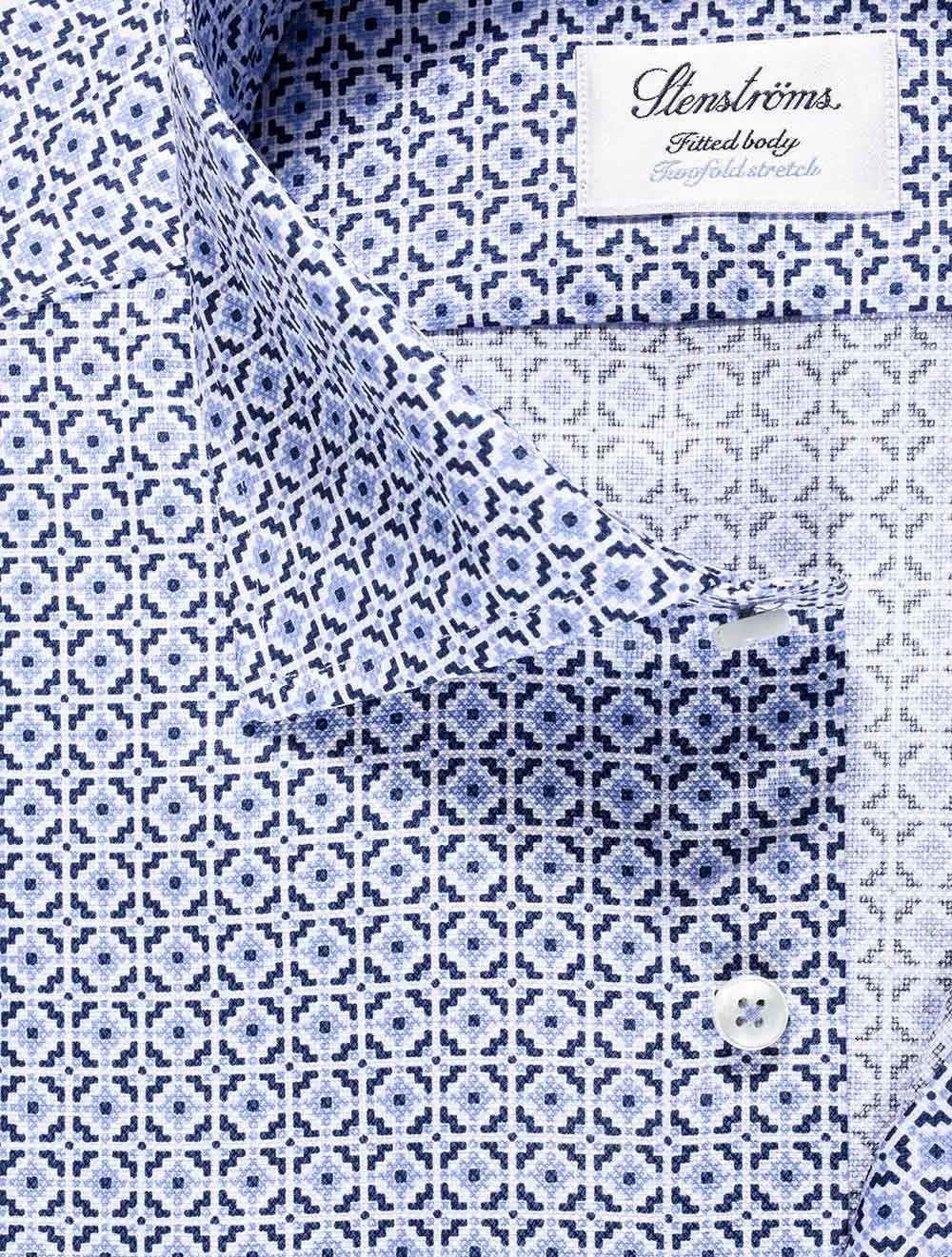 Tile Pattern Shirt Blue