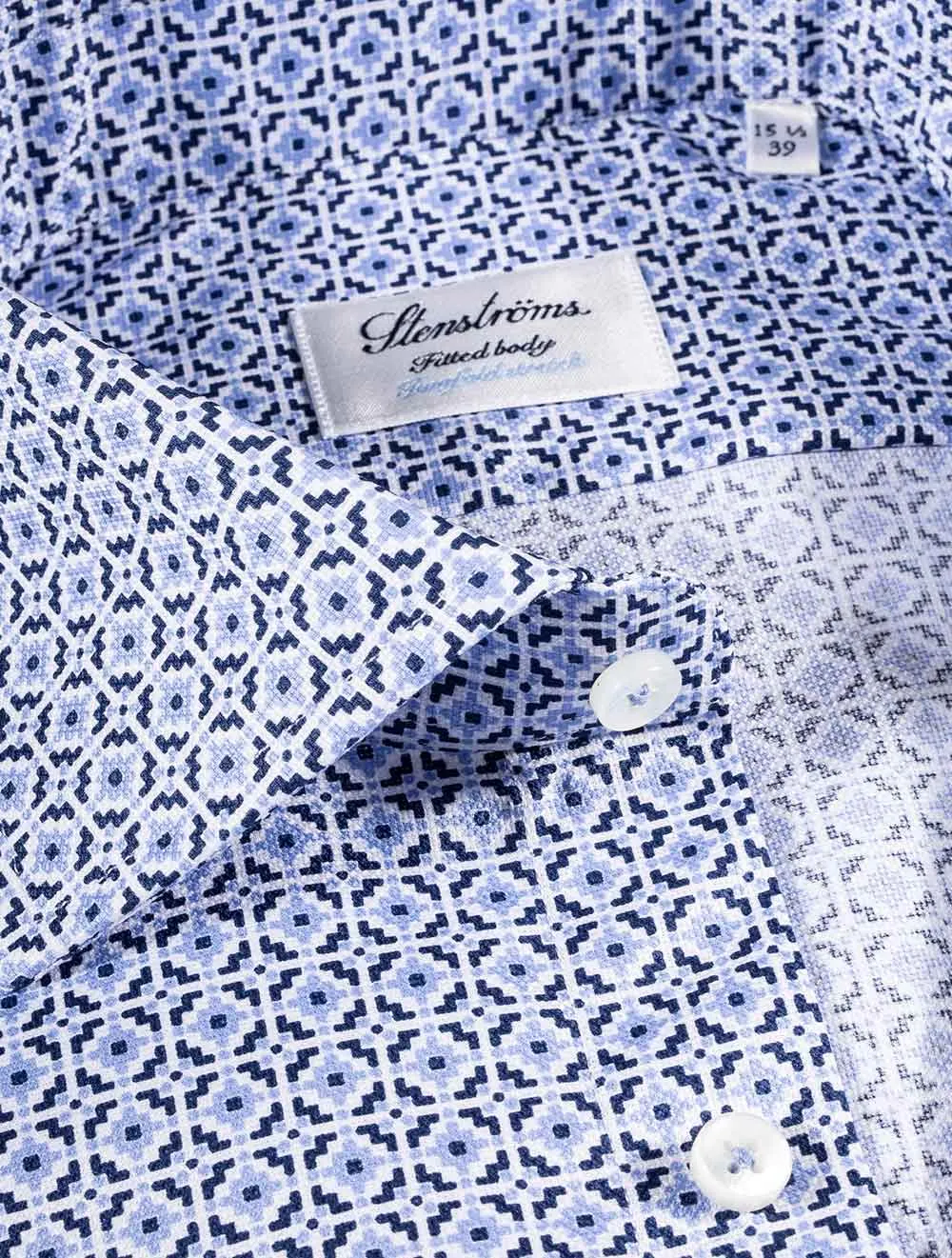 Tile Pattern Shirt Blue