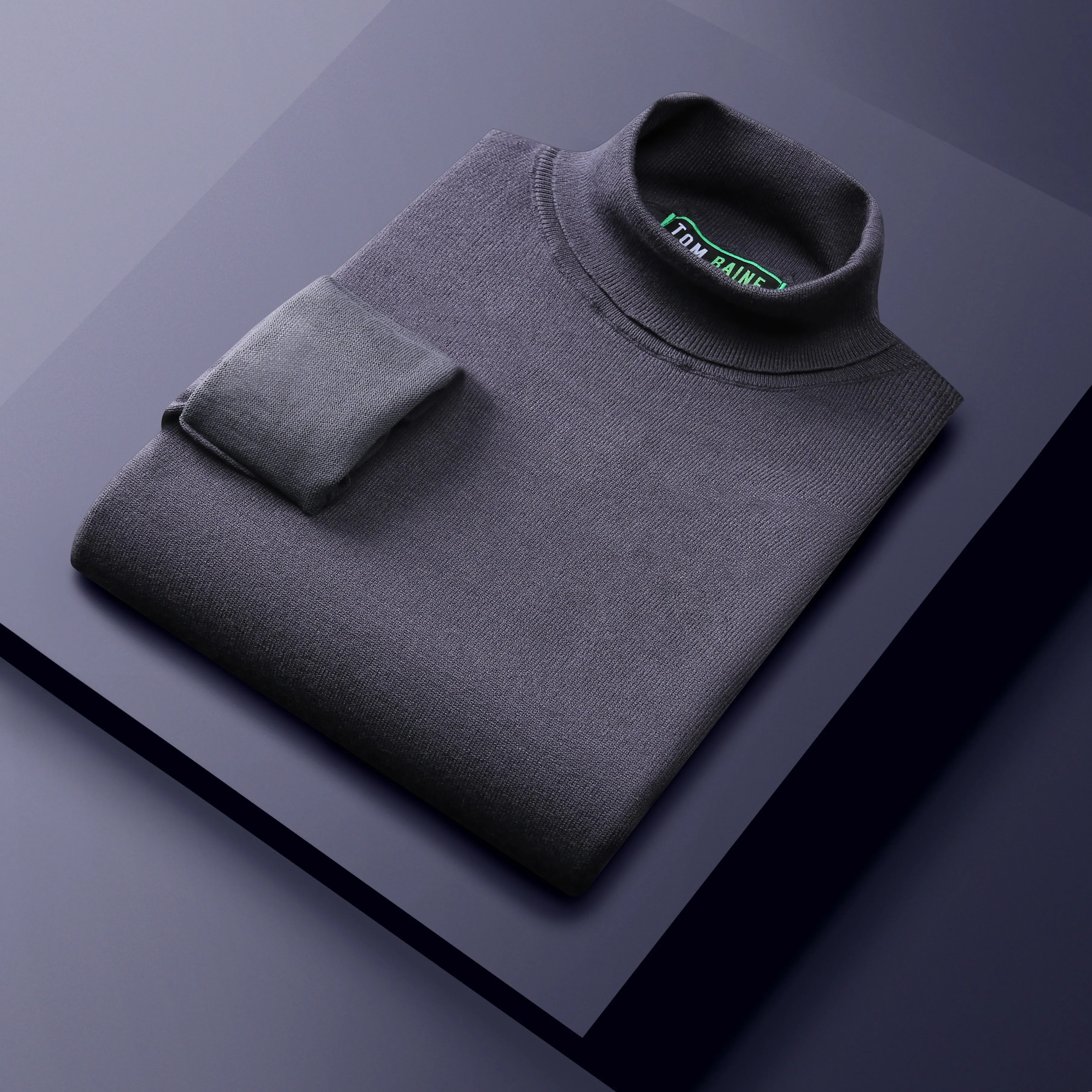 Tom Baine Slim Fit Performance Cotton Turtle Neck