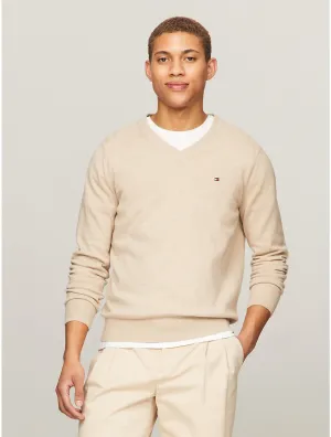 Tommy Hilfiger Men's Flag Logo V-Neck Sweater