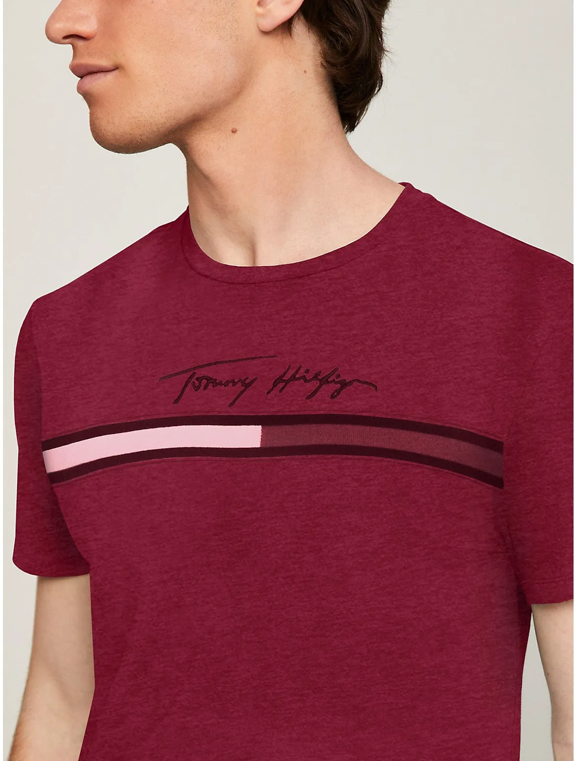 Tommy Hilfiger Men's Tonal Signature Flag Logo T-Shirt