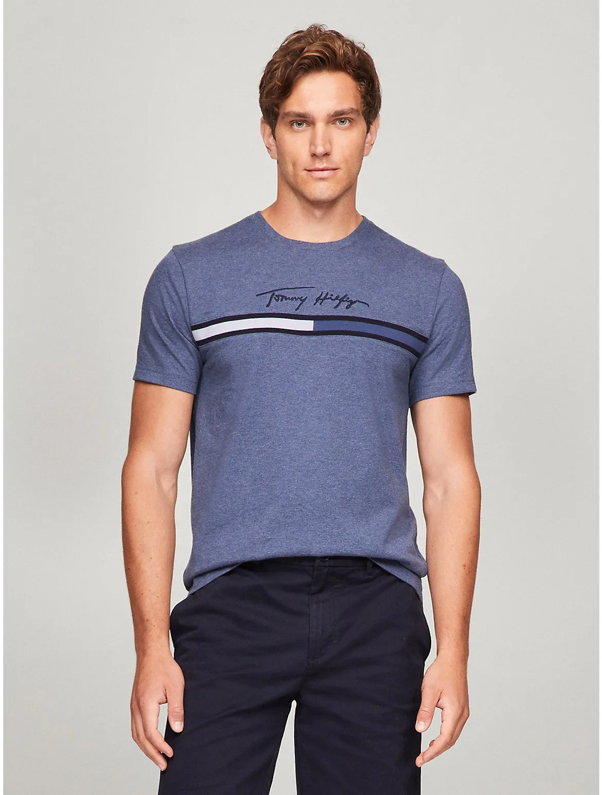 Tommy Hilfiger Men's Tonal Signature Flag Logo T-Shirt