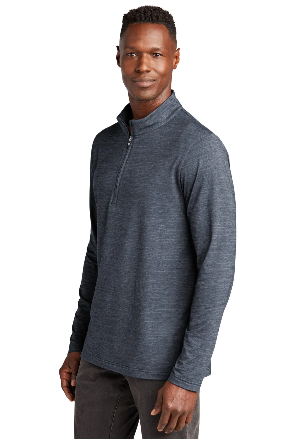 TravisMathew Mens Crestview 1/4 Zip Sweatshirt - Heather Vintage Indigo Blue