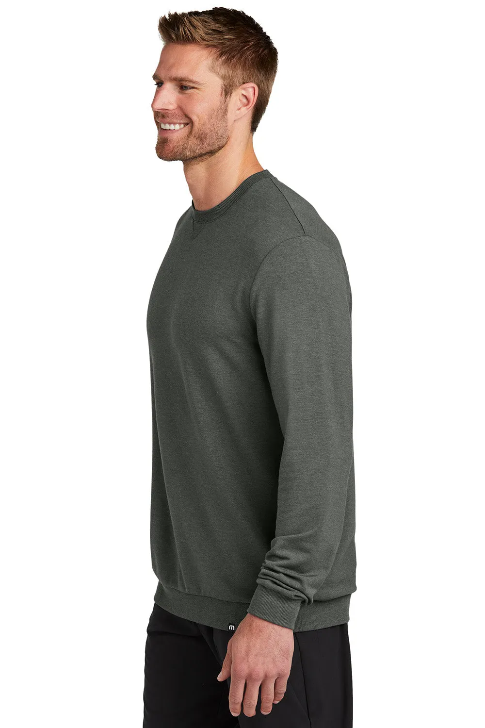 TravisMathew Mens Long Weekend Crewneck Sweatshirt - Heather Dark Grey