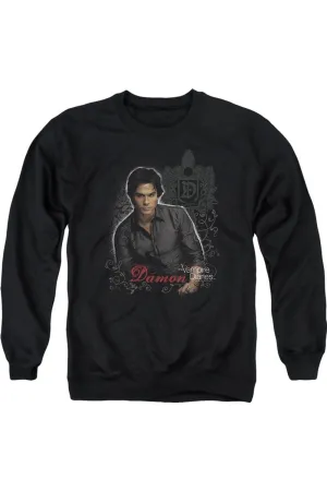 Vampire Diaries Damon Adult Crewneck Sweatshirt